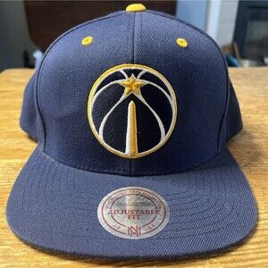 Washington Wizards Snapback Hat Mitchell & Ness Alternate Logo NBA Blue Cap